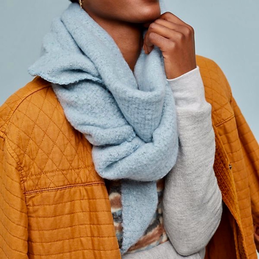 Anthropologie Seneca Boucle Scarf - Light Blue